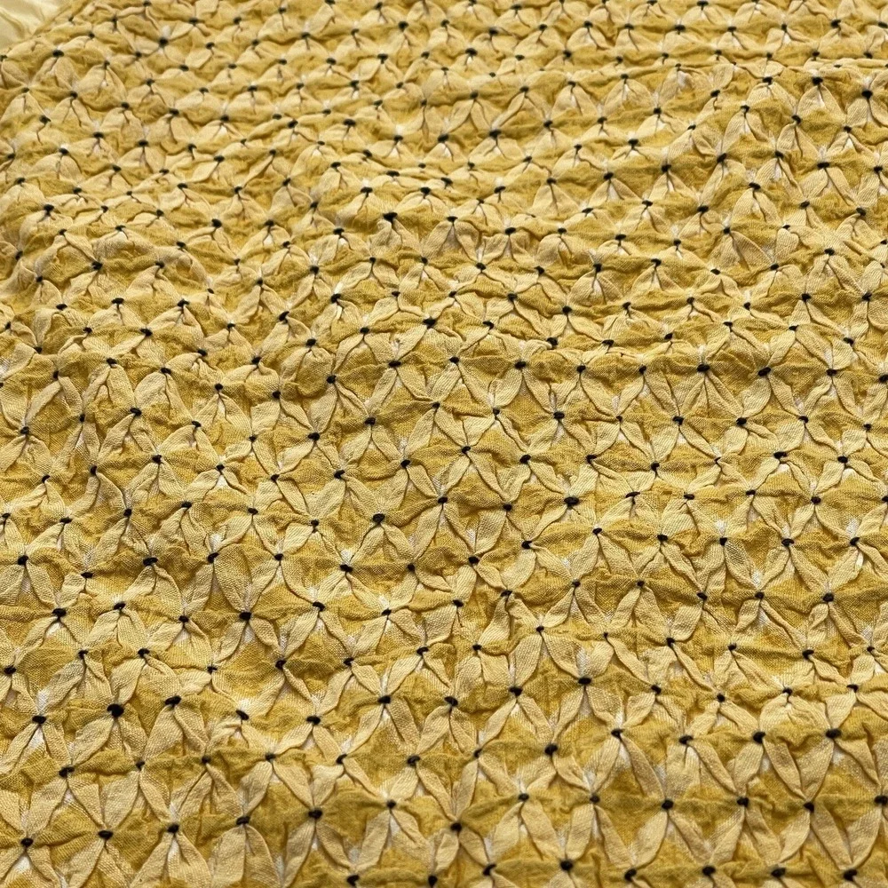Table Runner Topper Handmade Quilted Cotton Yellow 46 X 26